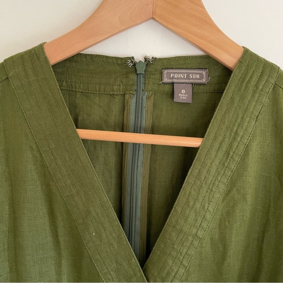 J. Crew Point Sur Olive Linen Jumpsuit Size 0 - Picture 7 of 15